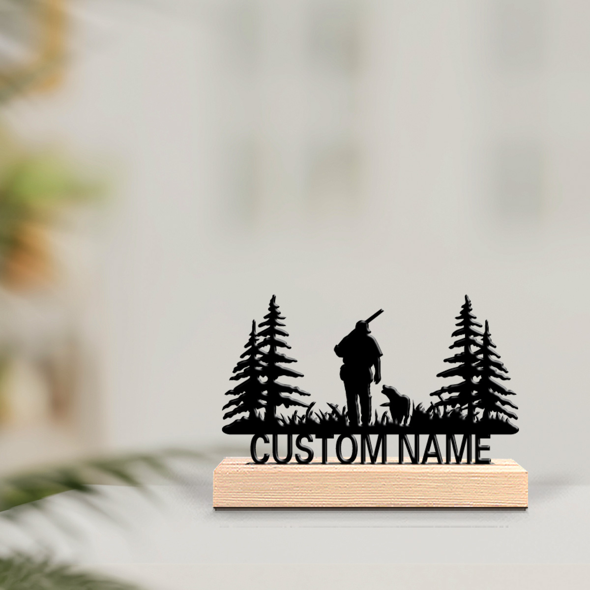 Hunting Outdoor Christmas Decorations - 1pc Patung Logam Berbentuk Pemburu dan