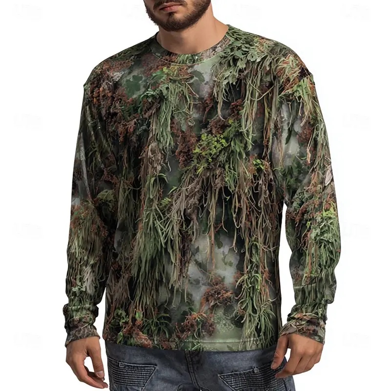Outdoor Hunting Graphic Tees - Kaos Pria Lengan Panjang Motif Hewan