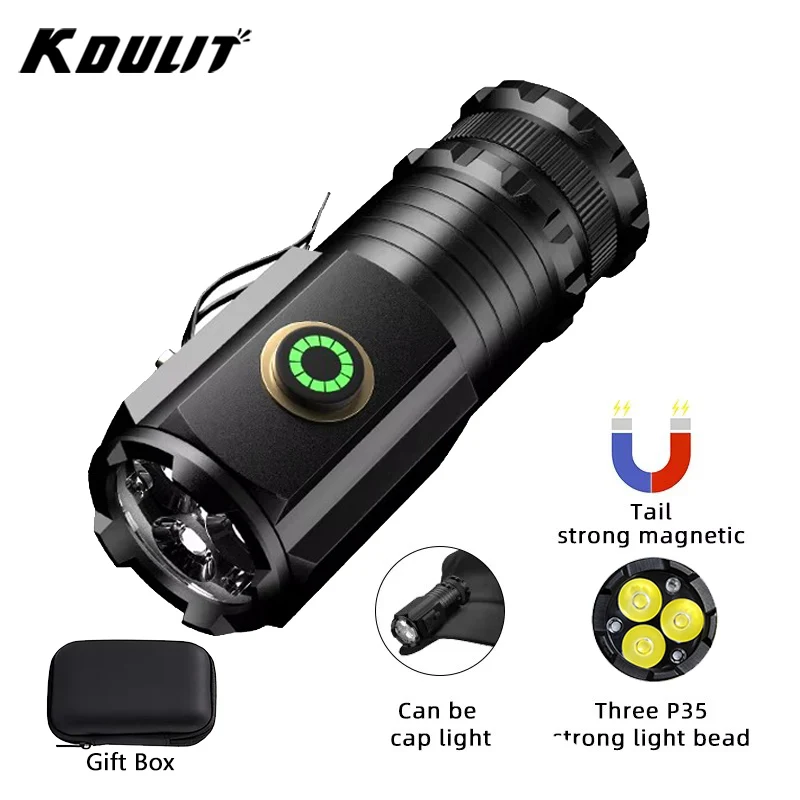 Tactical Flashlight Rechargeable - Senter LED Mini Kuat Senter Saku