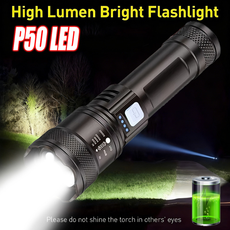 Tactical Flashlight Rechargeable - Senter LED Daya Tinggi, Senter Taktis