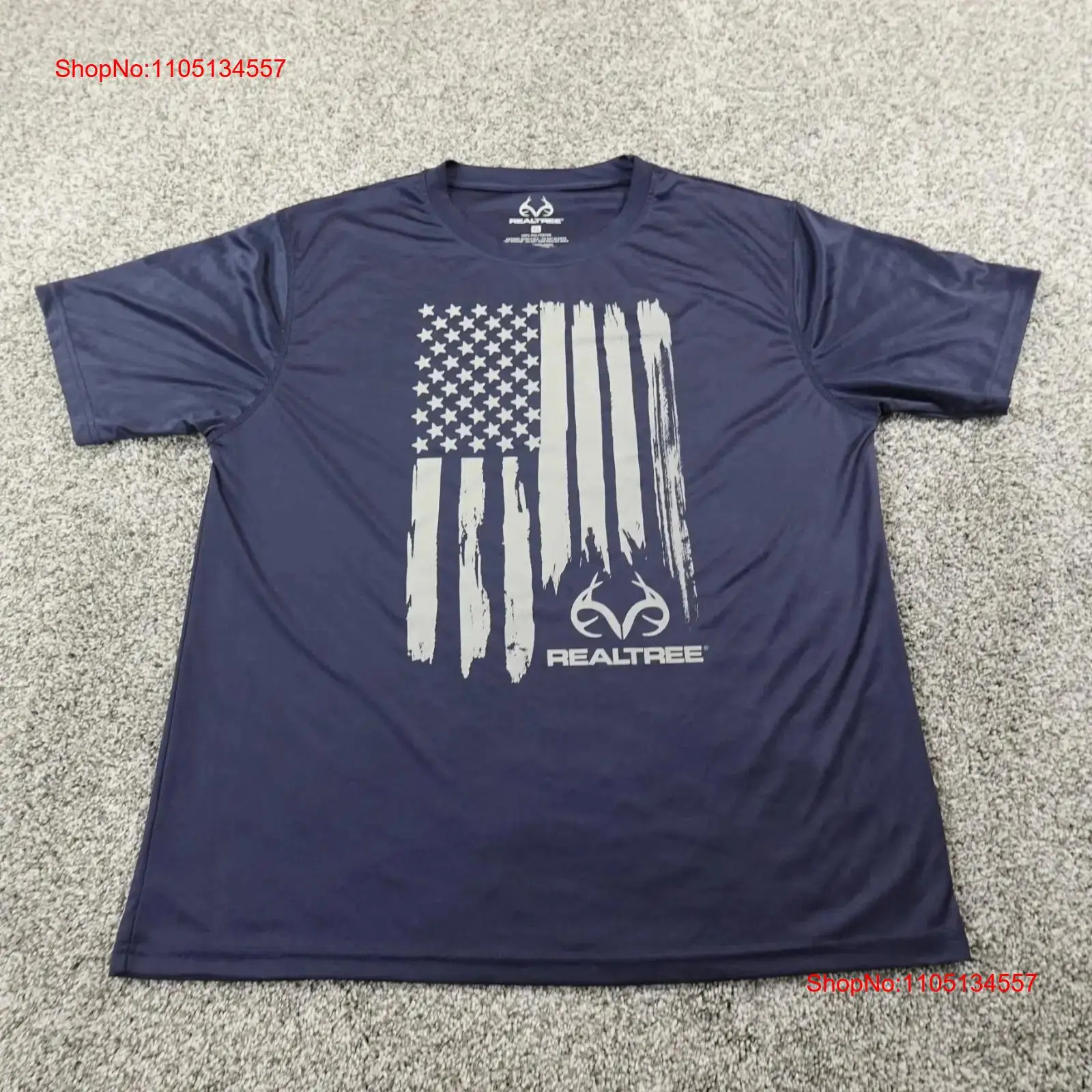Outdoor Hunting Graphic Tees - Kaos Realtree Pria XL Biru Flag