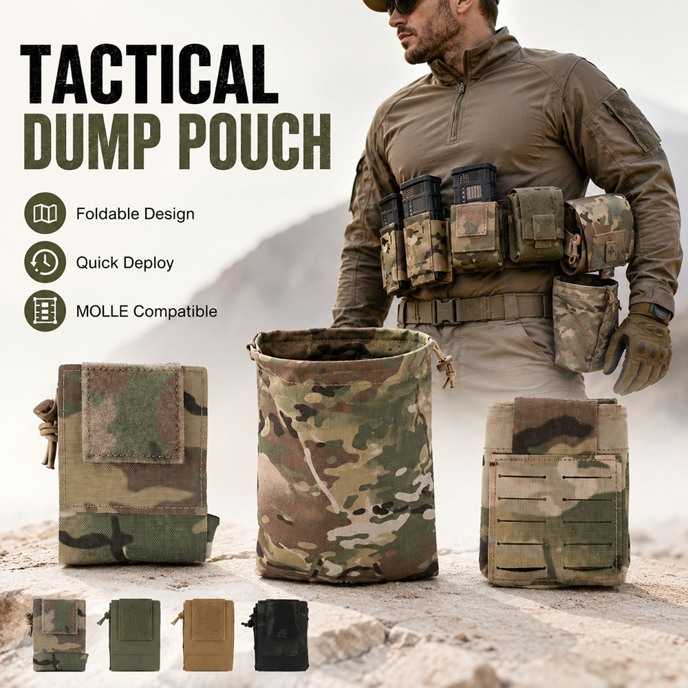 Outdoor Hunting Gear Storage - Kantong Penyimpanan Taktis MOLLE Lipat, Tas