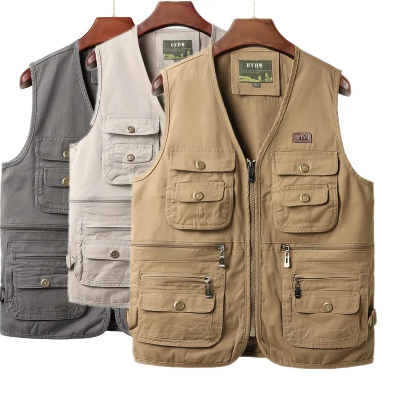 Safari Outdoor Hunting Jackets - Rompi Pria Multi Saku Tanpa Lengan