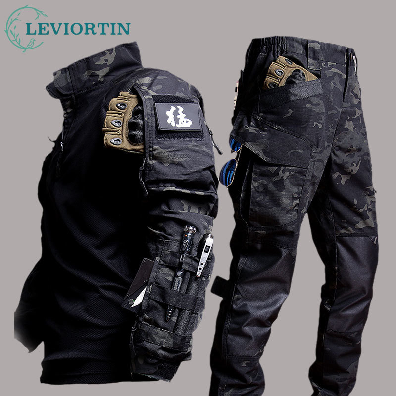Safari Outdoor Hunting Jackets - Setelan pakaian kerja pria, kaus lengan
