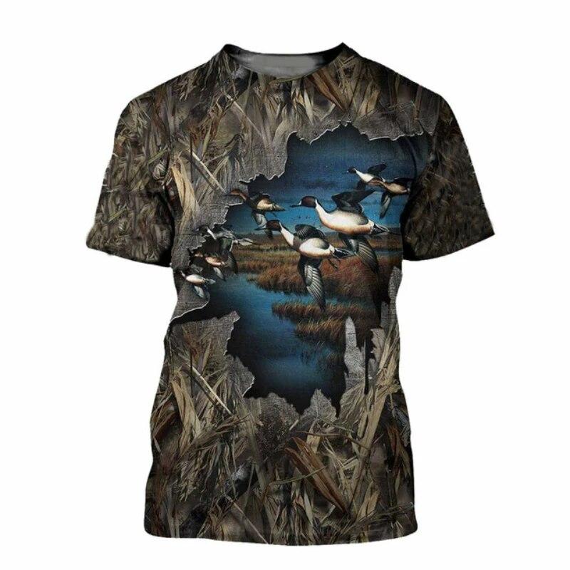 Outdoor Hunting Graphic Tees - Kaos Pria Motif Camo Berburu Bebek