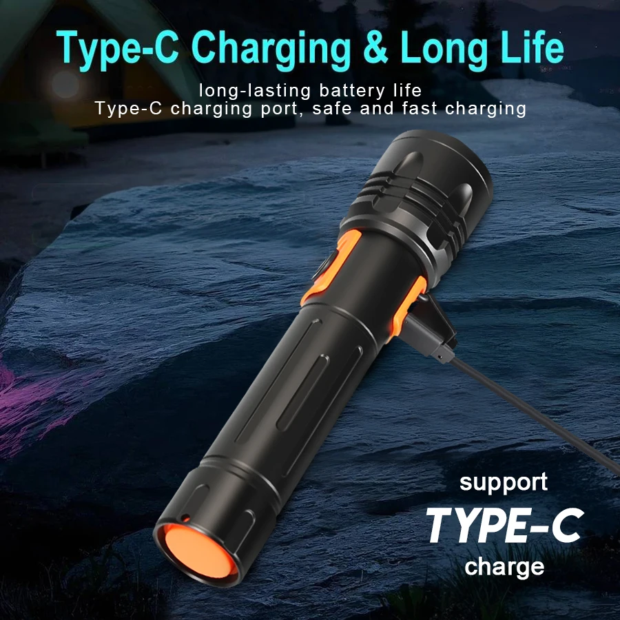 Senter LED Daya Tinggi Senter  - Tactical Flashlight Rechargeable ulasan dan harga