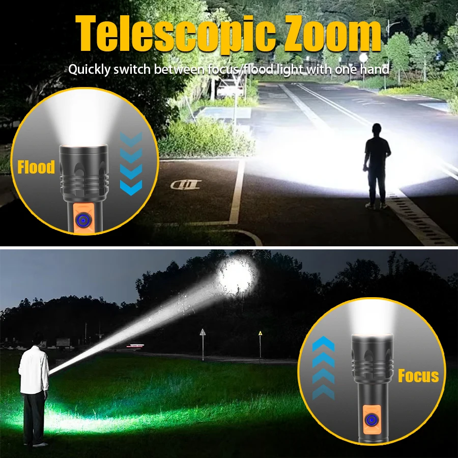 Senter LED Daya Tinggi Senter  - Tactical Flashlight Rechargeable ulasan dan harga