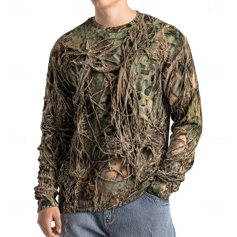 Kaos Pria Lengan Panjang Motif - Outdoor Hunting Graphic Tees ulasan dan harga
