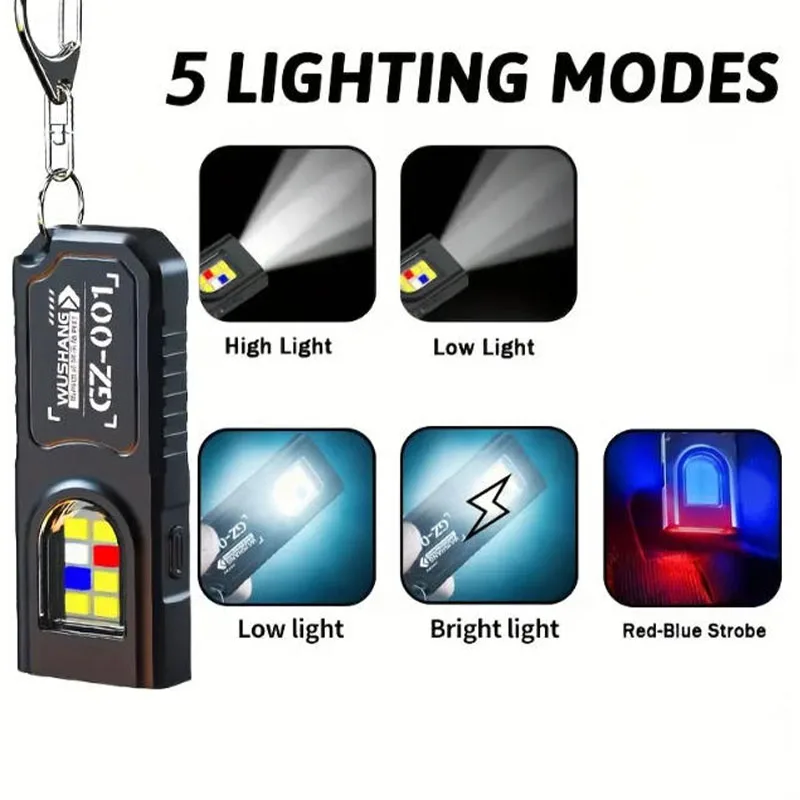 Senter Gantungan Kunci LED COB - Tactical Flashlight Rechargeable ulasan dan harga