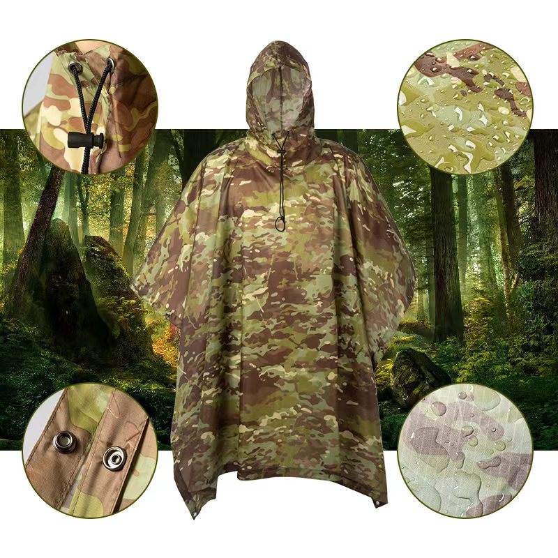Jas hujan taktis ponco hutan k - Hunting Outdoor Clothing ulasan dan harga