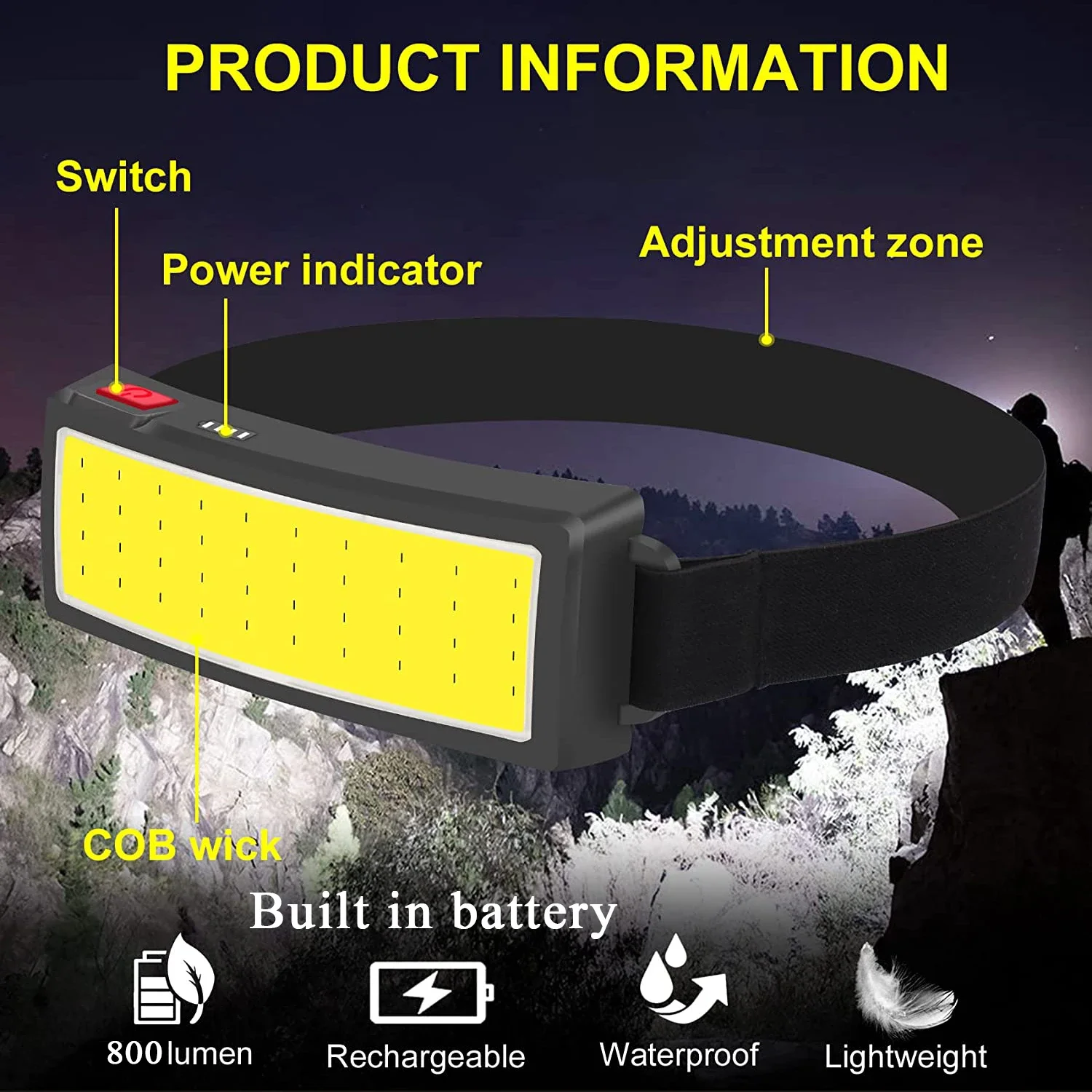 Lampu Depan LED Portabel COB L - Outdoor Hunting And Fishing ulasan dan harga
