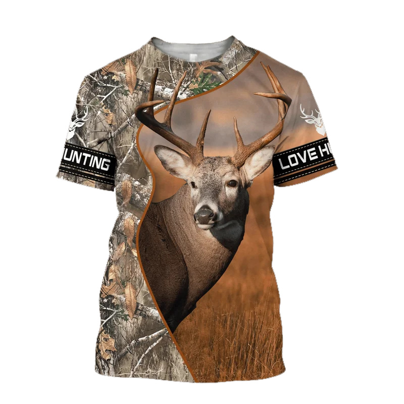1 Buah Kaus Pria Musim Panas T - Outdoor Hunting Graphic Tees ulasan dan harga