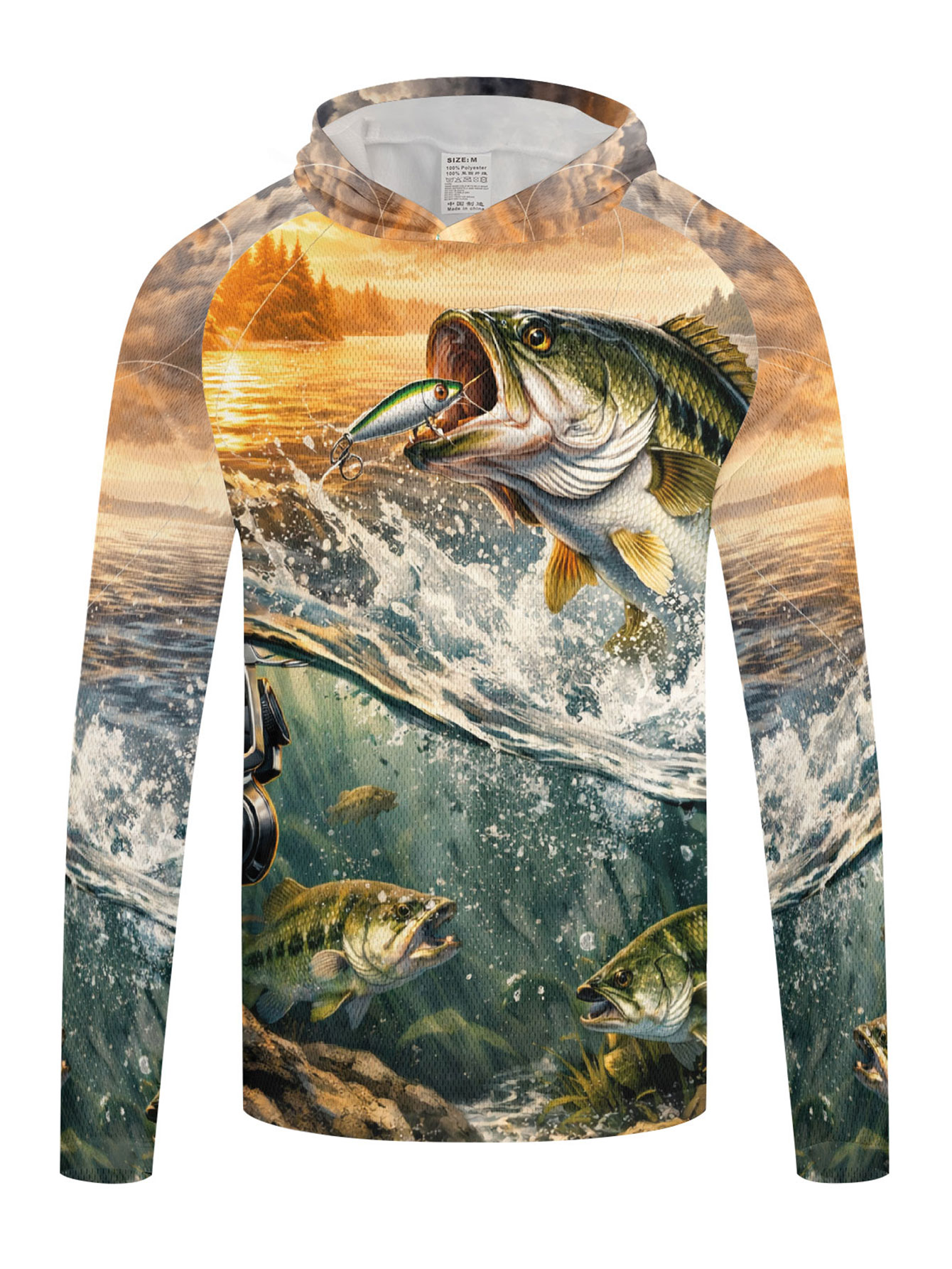 Kaos Hoodie Pancing Ikan Bass  - Outdoor Hunting Hoodie ulasan dan harga