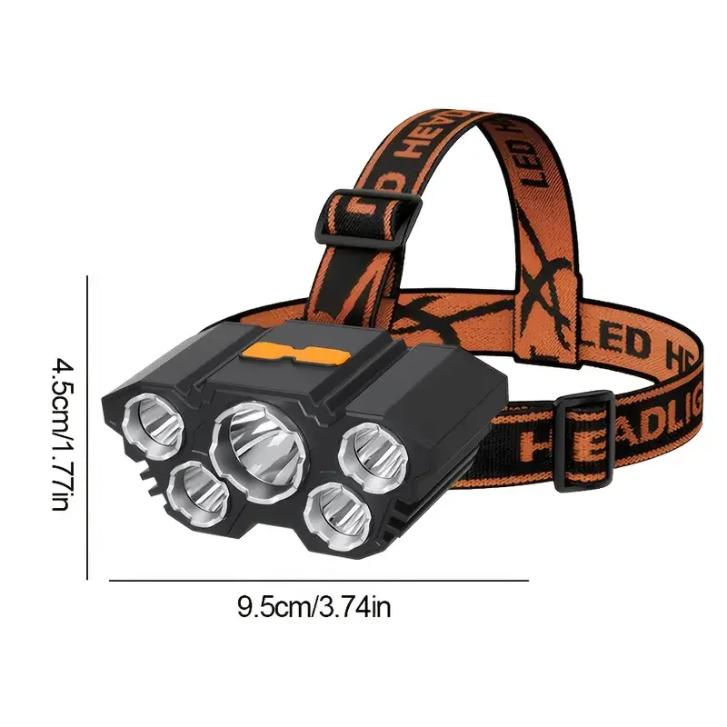 Lampu Kepala Luar Ruangan 5LED - Outdoor Hunting And Fishing ulasan dan harga