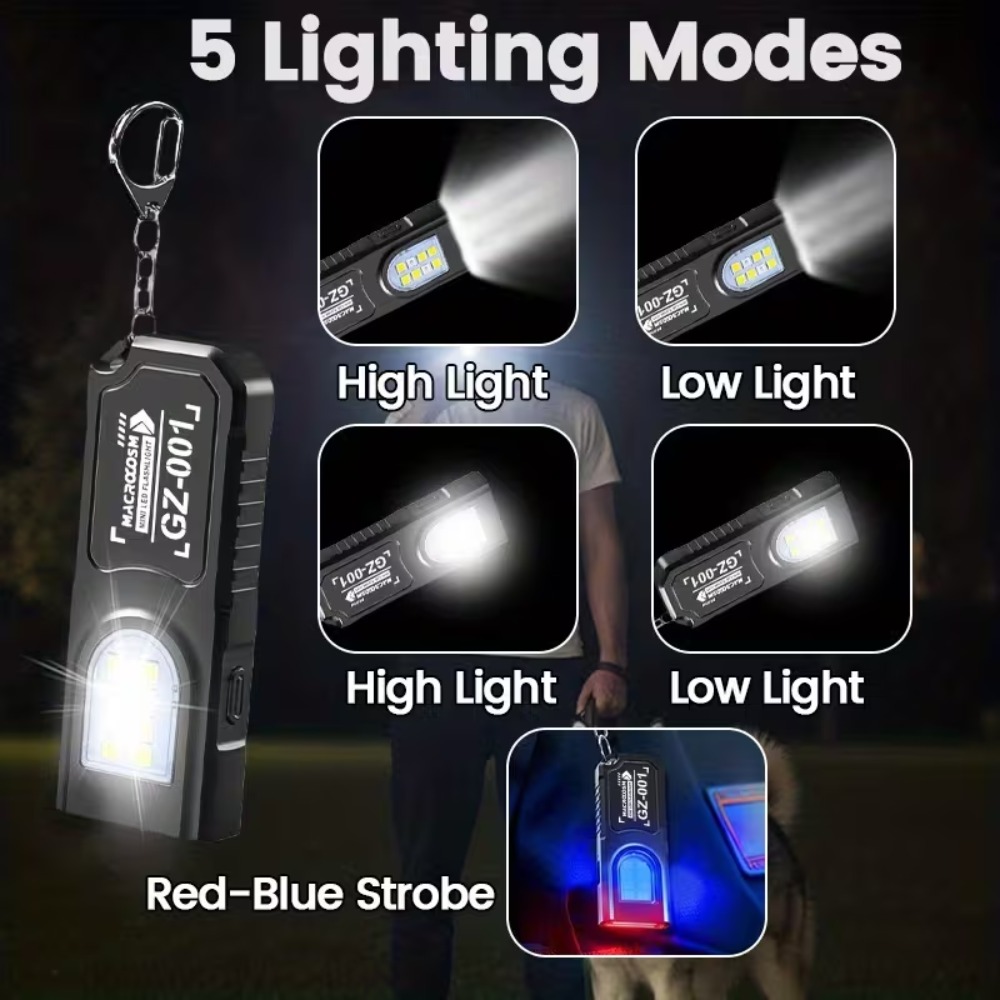 Senter Gantungan Kunci LED COB - Tactical Flashlight Rechargeable ulasan dan harga